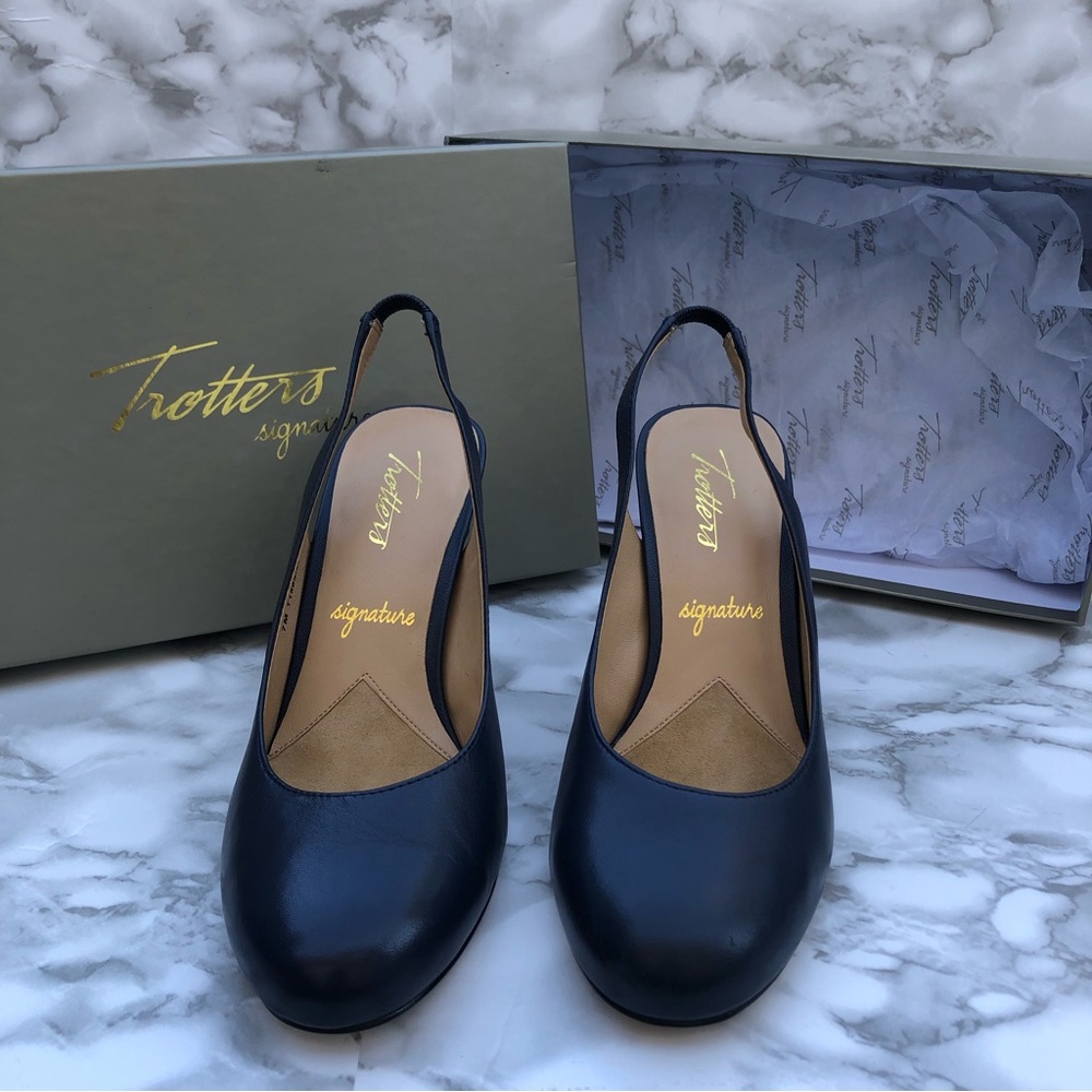 Trotter Ladies Navy luxury leather high heels